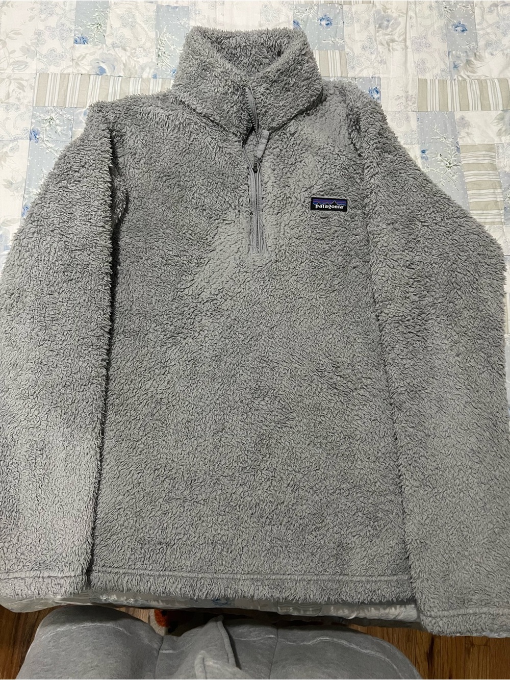 Patagonia Women’s Light Gray High-Pile Zip Fleece
